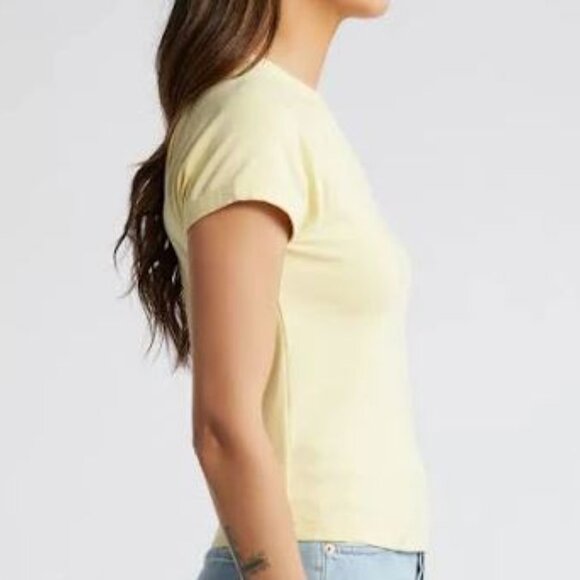 Madewell, Raglan Sleeve Baby Tee in Candlelight, Size Medium, EUC - Picture 3 of 6